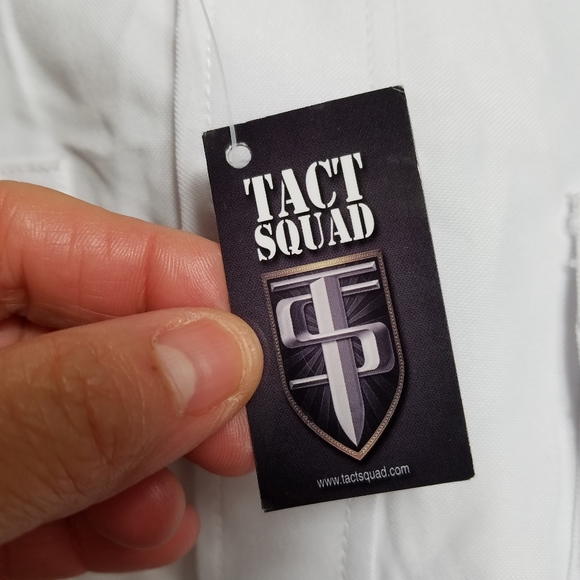 Tact Squad Private security White Long Sleeve Shirt Size Medium.Pit to pit app - Picture 8 of 9